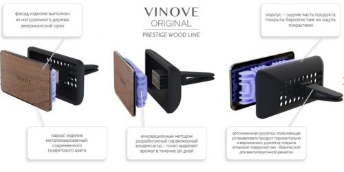 Дизайнерский ароматизатор для автомобиля VINOVE WOOD MILANO | МИЛАН натуральное дерево фото 5